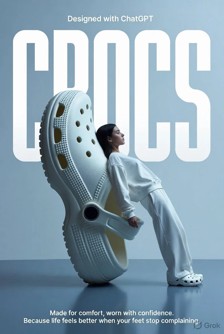 Minimalist Surreal Crocs Fashion Poster