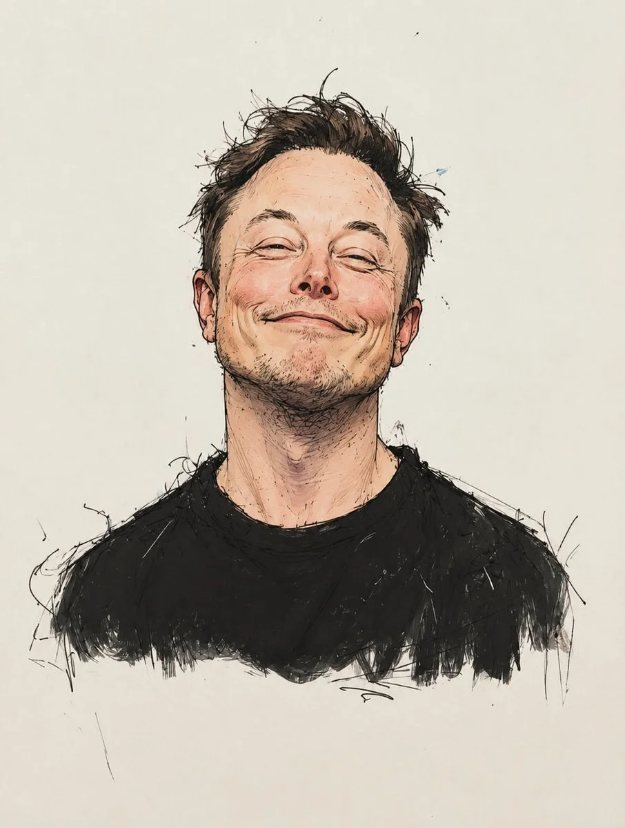 Minimalist watercolor caricatures capture goofy expressions of global stars