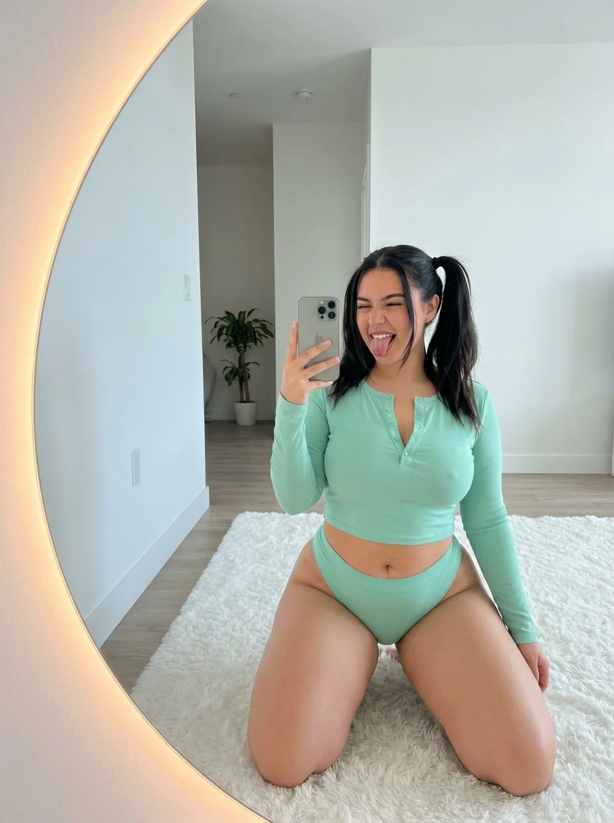 Mirror Mischief: A Playful Selfie Moment