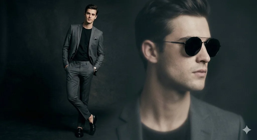Modern Elegance in a Sleek Grey Suit