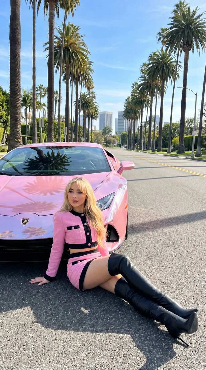 Modern Elegance on a Palm-Lined Road