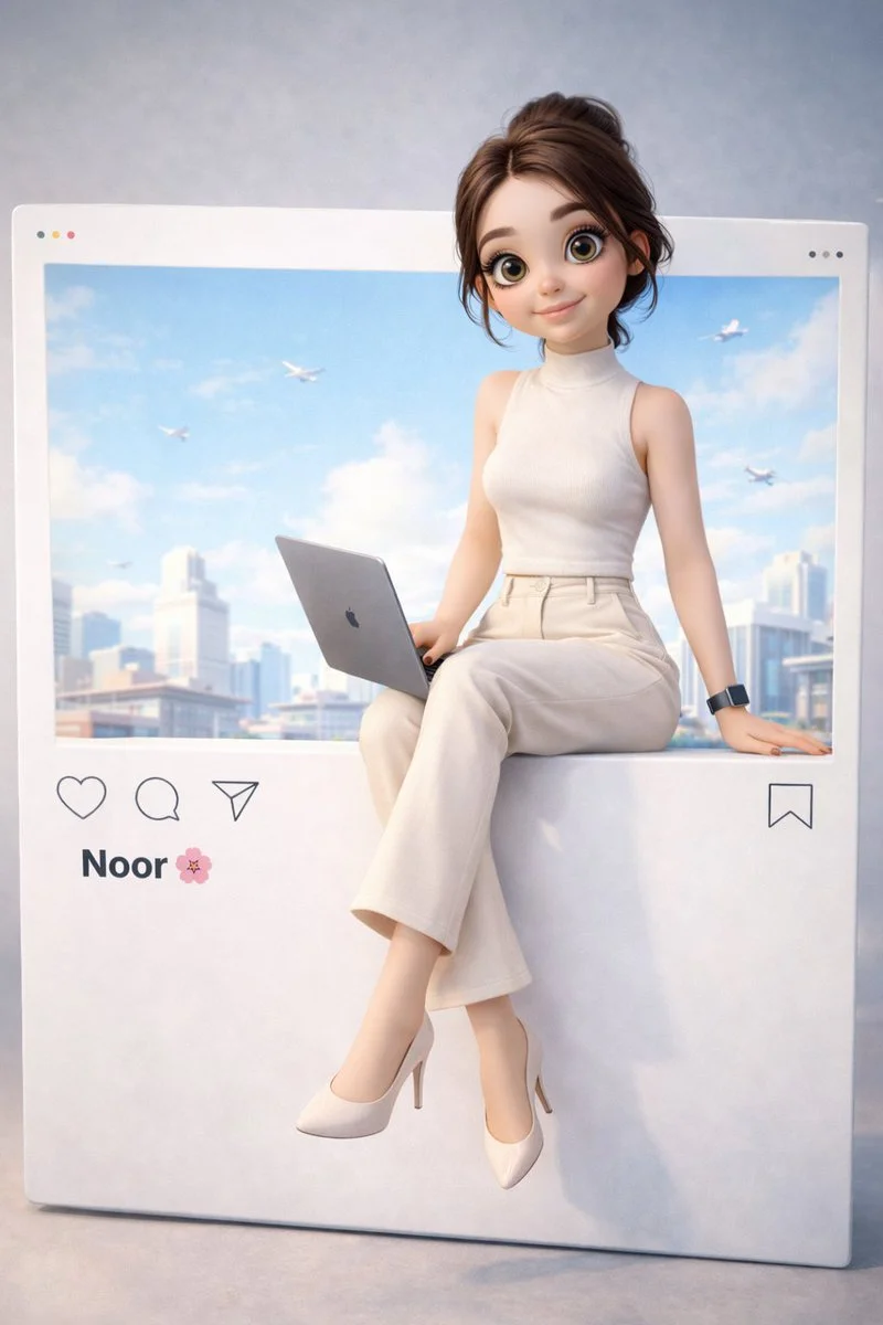 Modern Muse on the Edge of a Digital Frame