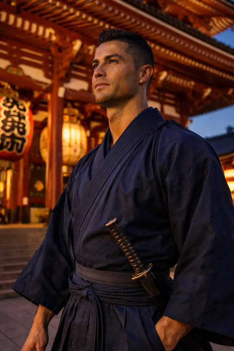 Modern Warrior: Ronaldo in Samurai Elegance