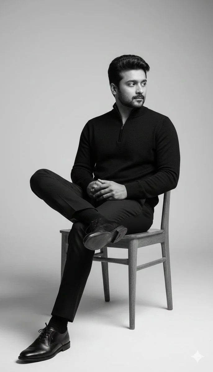 Monochrome Elegance: A Portrait of Thought