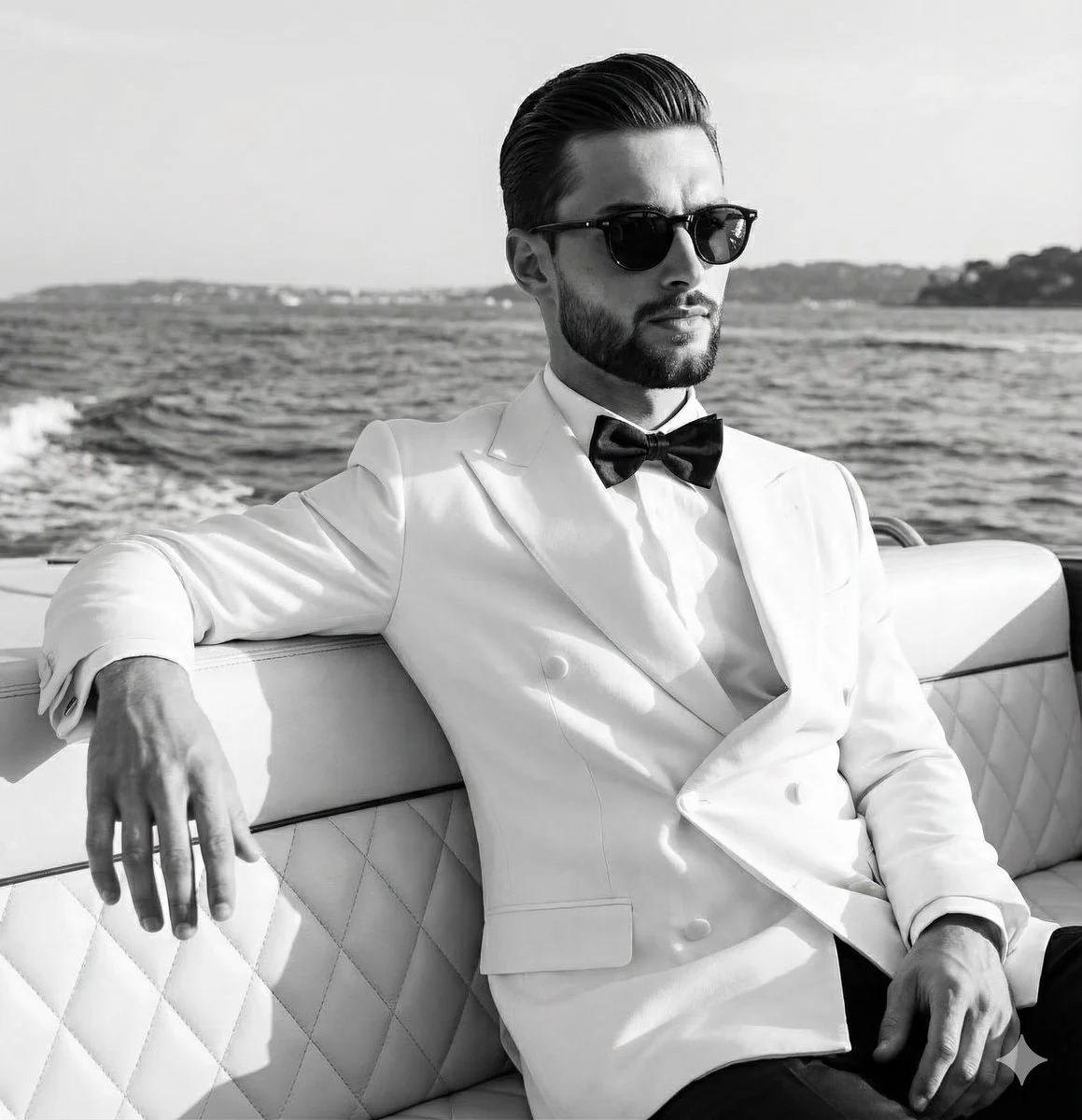 Monochrome Elegance: Classic Hollywood Meets Modern Maritime Style