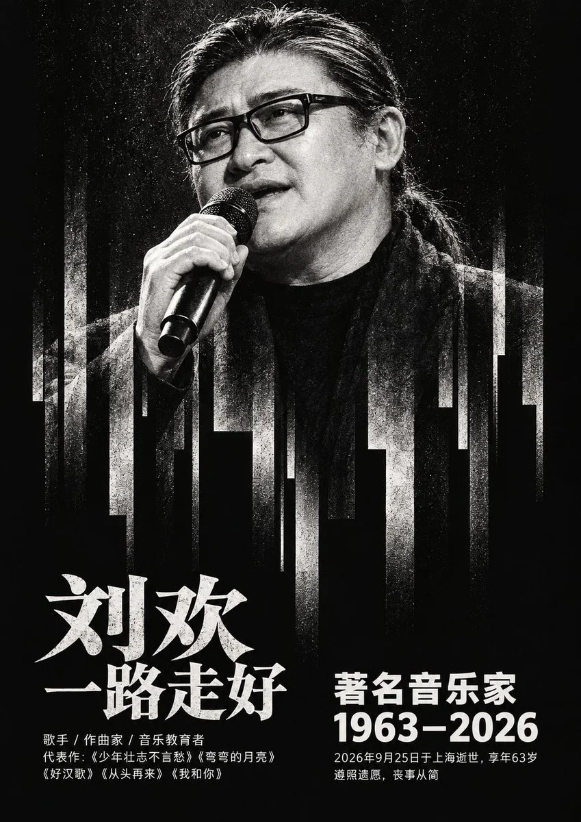Monochrome Elegy for Liu Huan with Layered Text Blocks