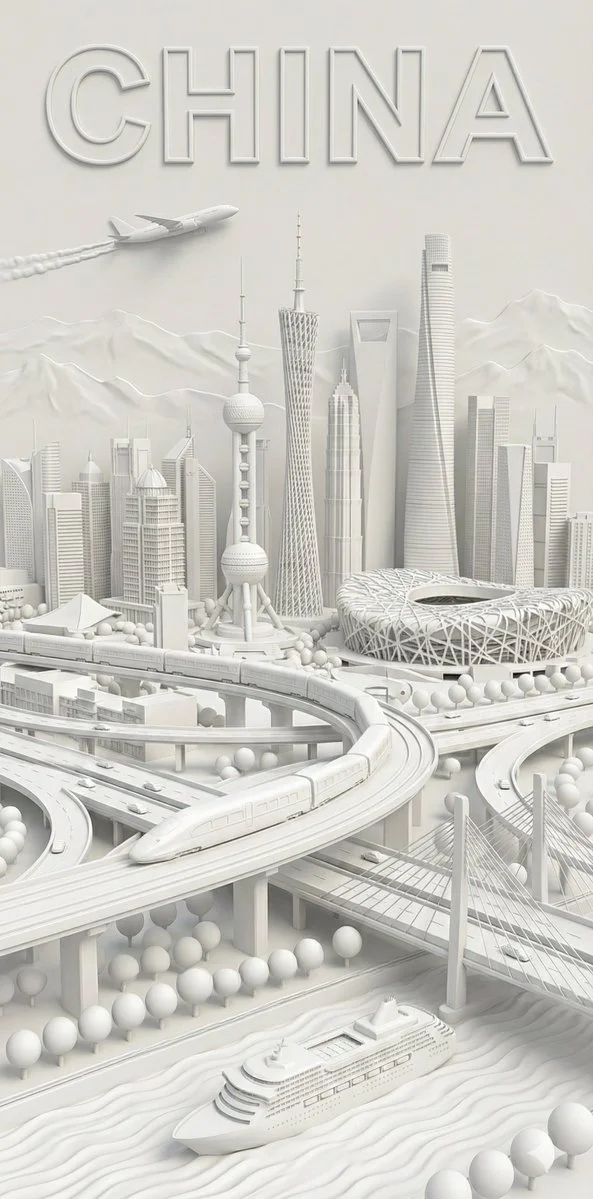 Monochrome Marvel: A City in 3D Relief