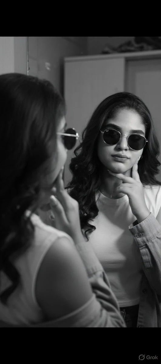 Monochrome Mirror: A Cinematic Portrait of Self-Reflection