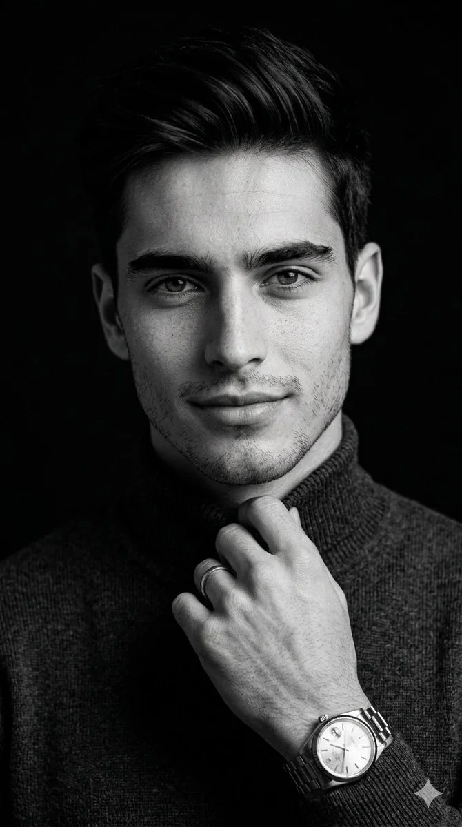 Monochrome Portrait of Subtle Poise