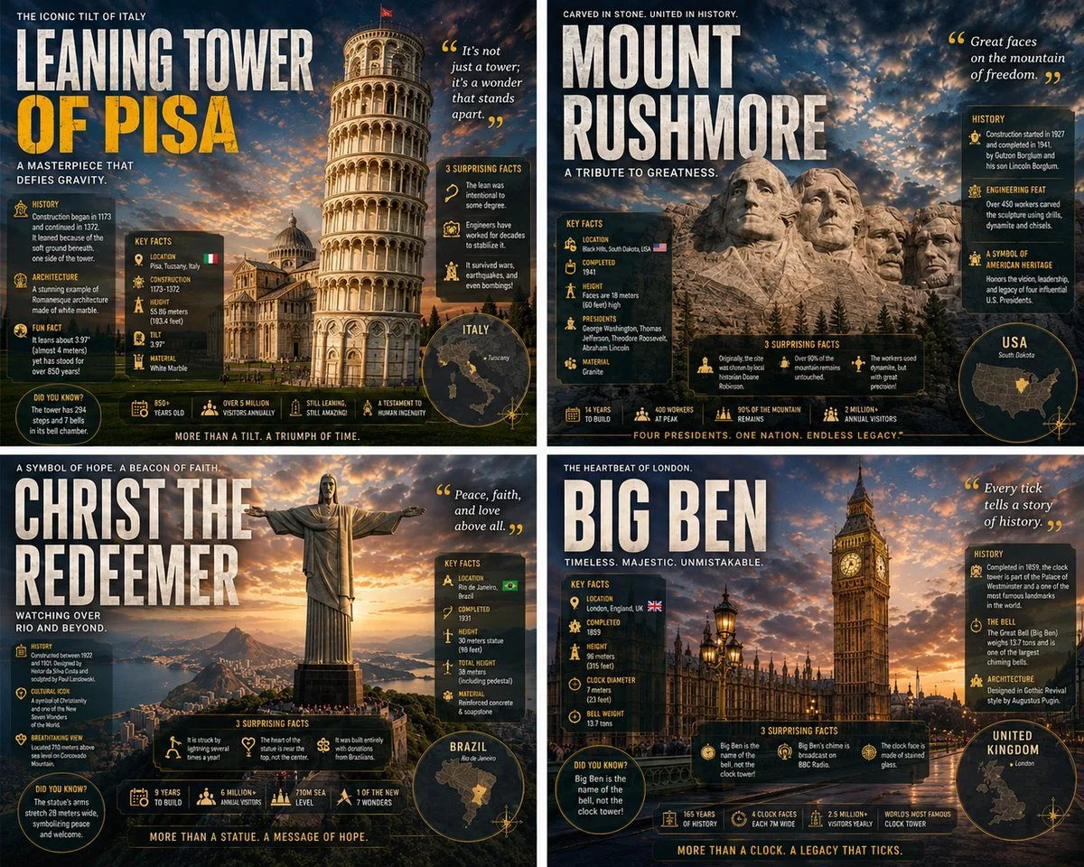 Monumental Wonders: A Cinematic Tour of Iconic Landmarks
