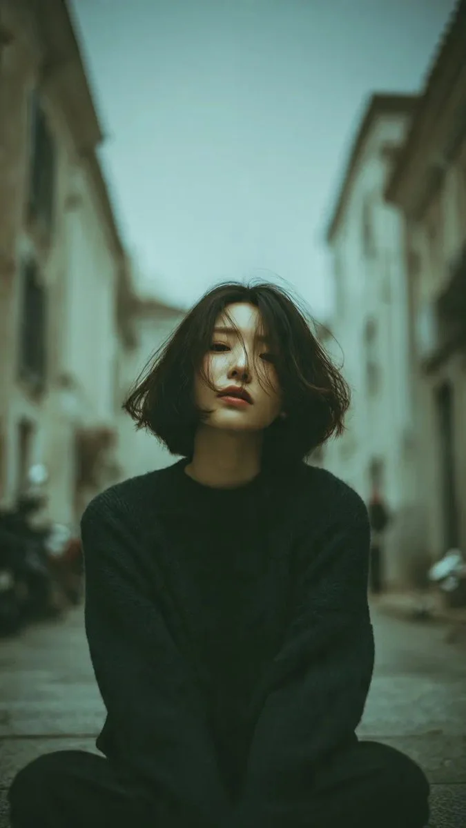 Moody Elegance: A Portrait in the Alley