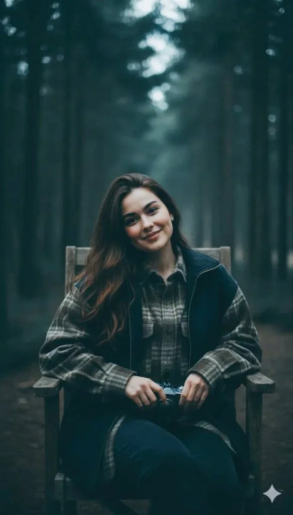 Moody Forest Portrait: 90s Vibes Meet Nature's Enigma