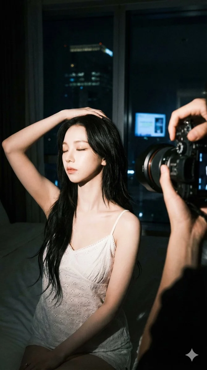 Moonlit Vulnerability: Karina in Quiet Focus