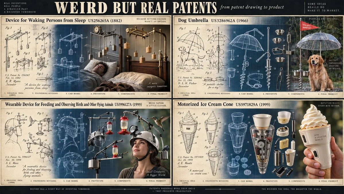Motorized Ice Cream Cone Evolves from Patent Sketch to Product