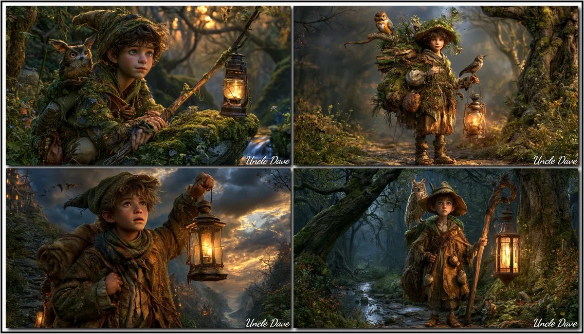 Mystical Child Lantern Keeper Guards The Enchanted Woodland