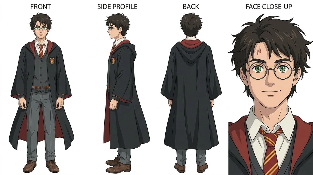 Nano Banana: Ghibli-Inspired Character Turnaround