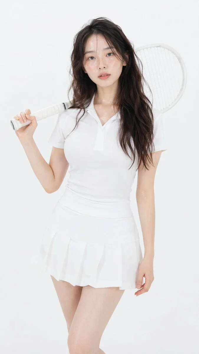 Natural Elegance in White Studio Light