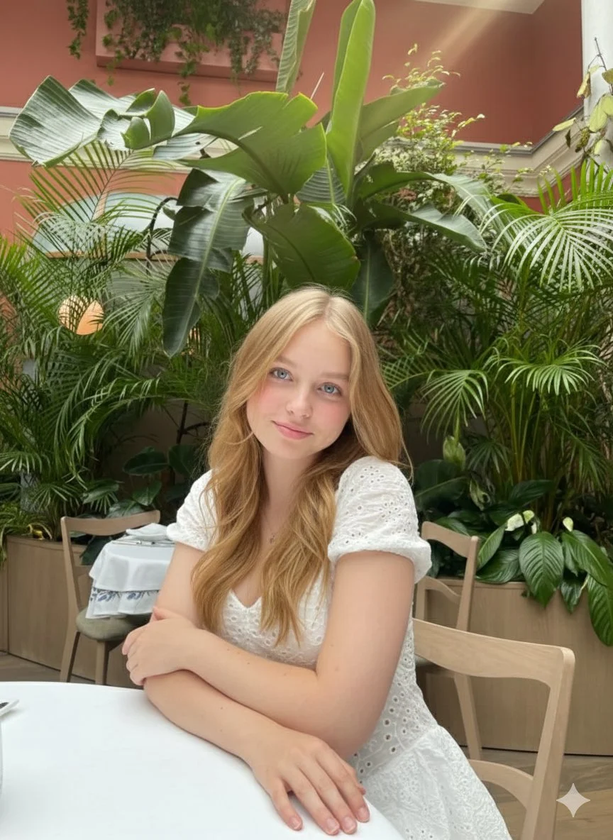 Nature's Muse: A Scandinavian Beauty in a Lush Sanctuary