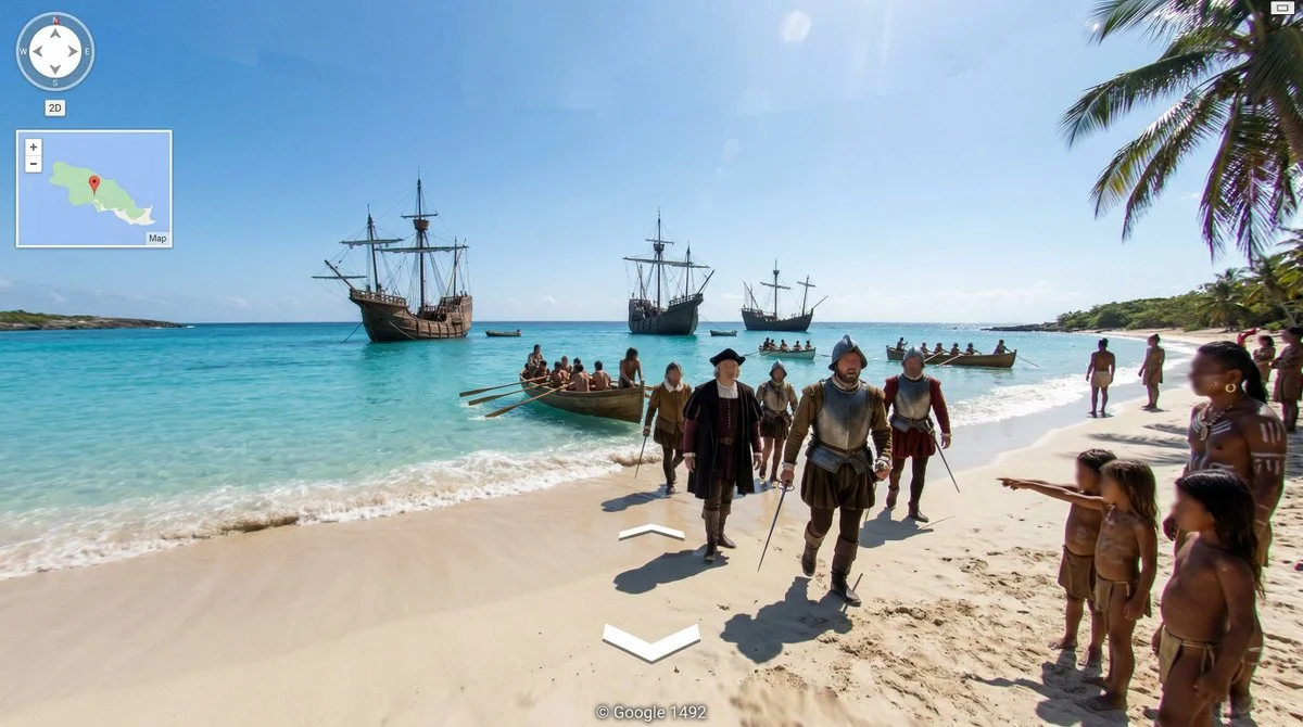 Navigating History: First Contact on Google Maps