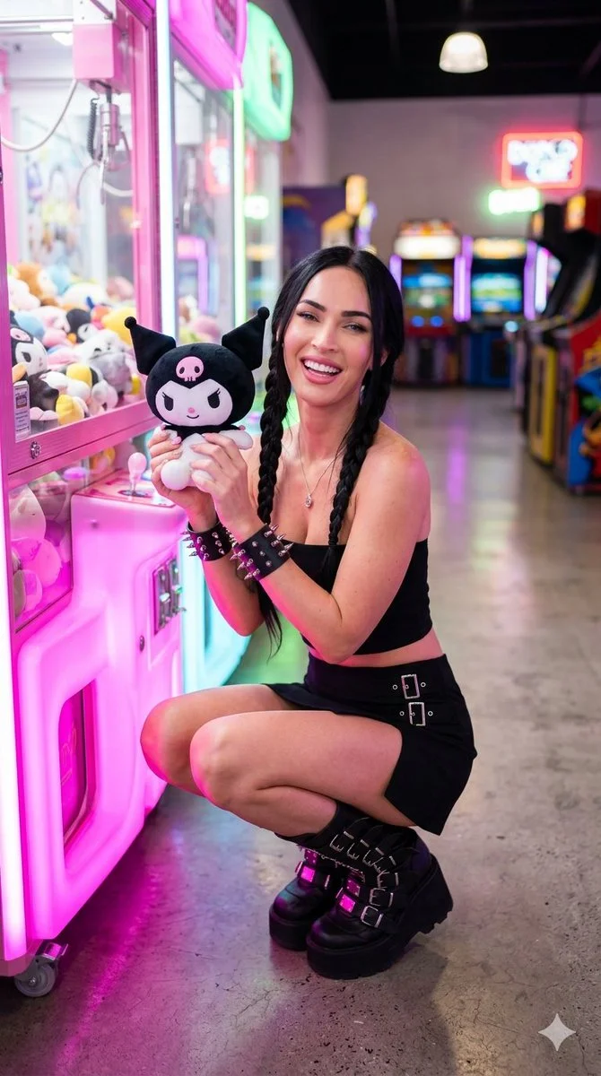 Neon Arcade Vibes: Millie Bobby Brown's Playful Punk Style