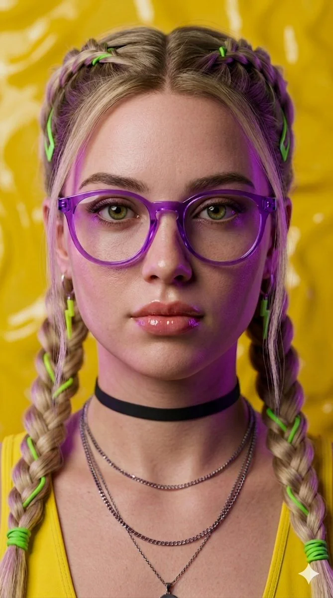 Neon Braids and Bold Aesthetic