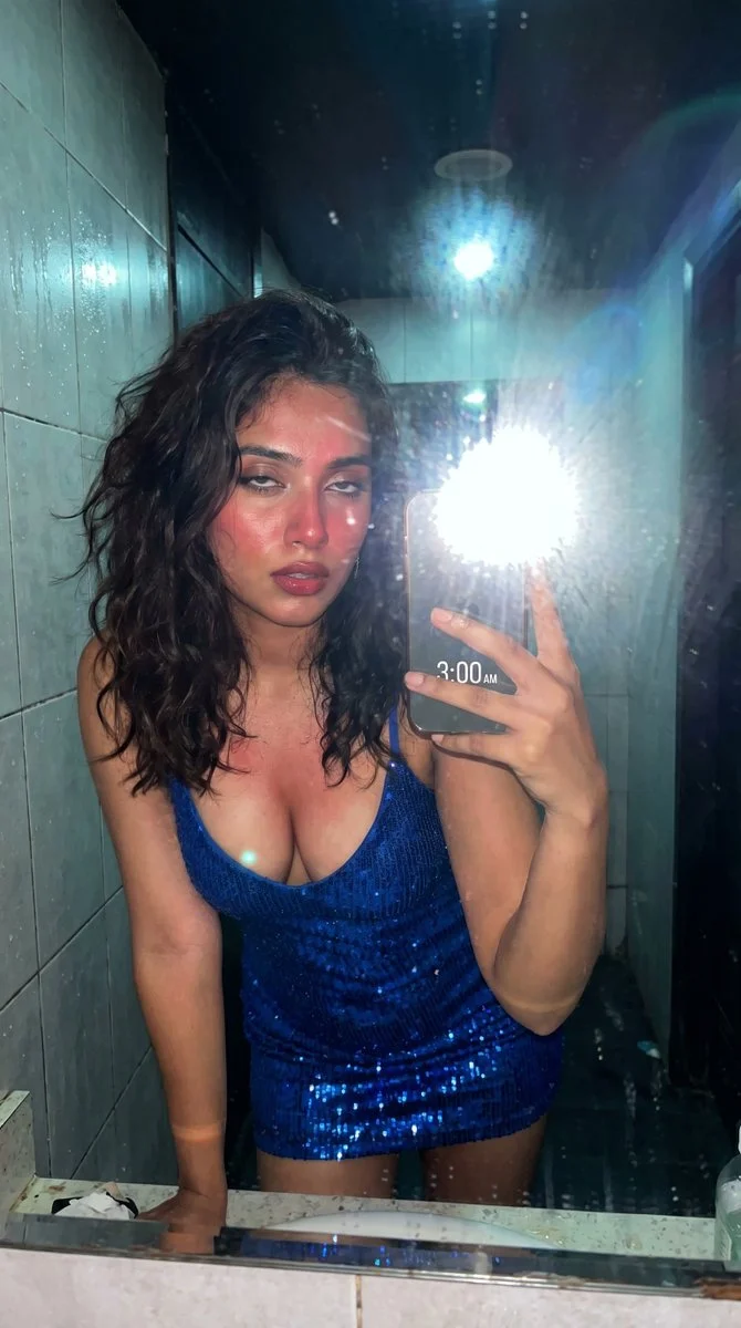 Neon Club Mirror Selfie at 3 AM