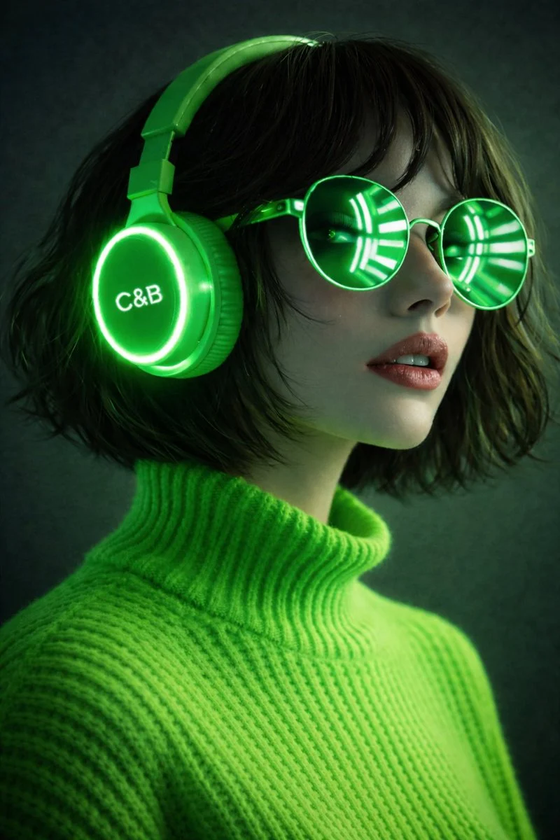Neon Dreams: A Cyber Portrait in Electric Hues