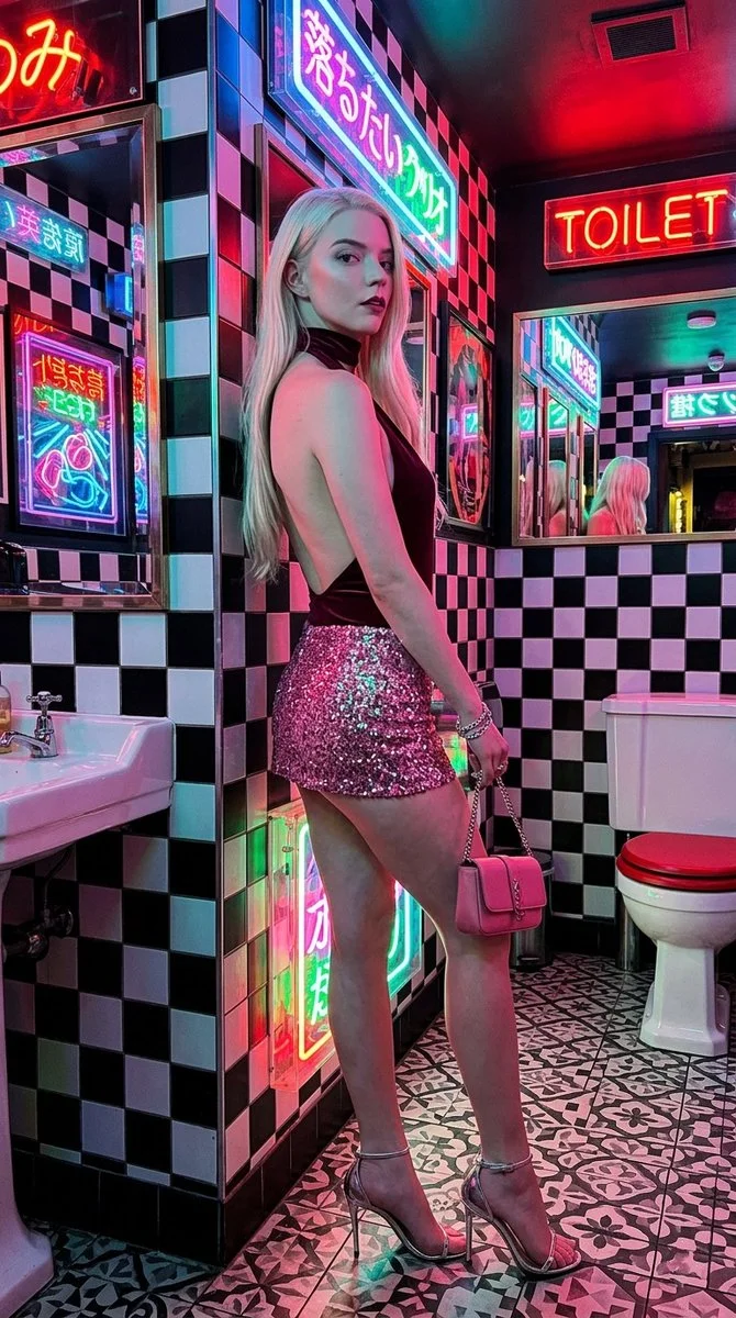 Neon Dreams: A Glamorous Pit Stop