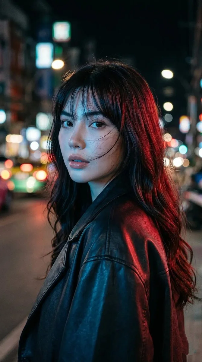 Neon Dreams: A Portrait of Urban Solitude