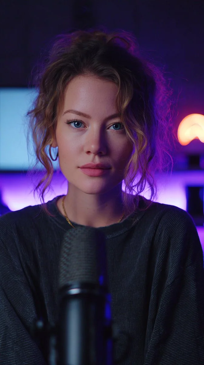 Neon Glows & Dynamic Vibes: YouTuber in Action