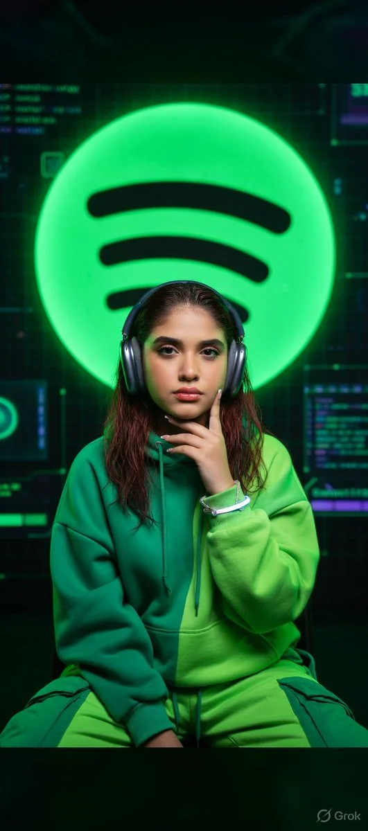 Neon Green Vibes: Modern Spotify Wrapped Portrait