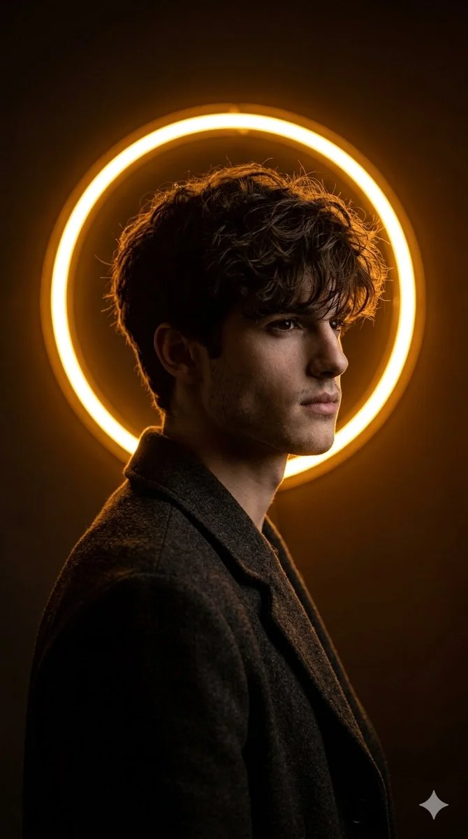 Neon Halo Profile in Golden Shadow