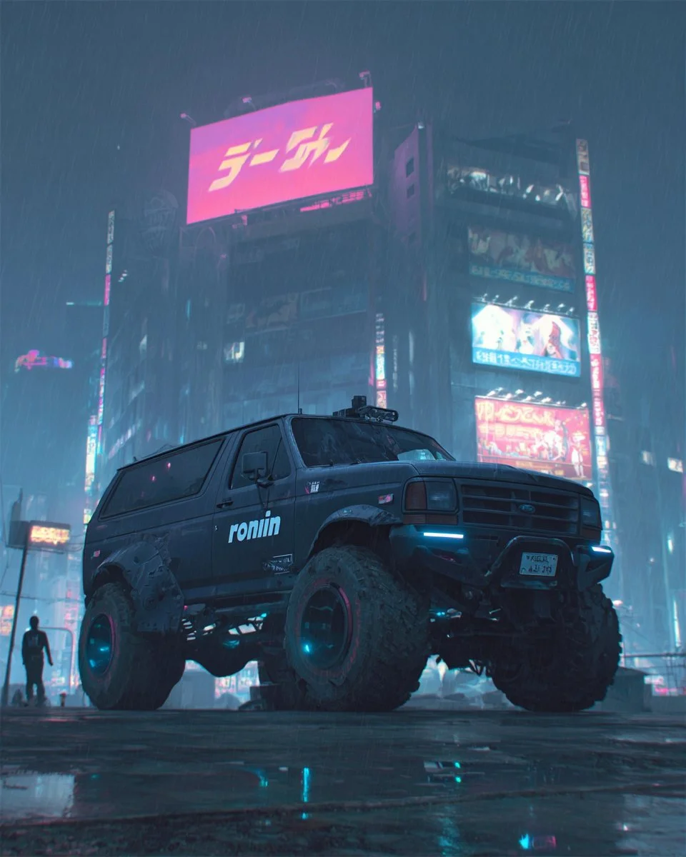 Neon Night in a Dystopian Megacity