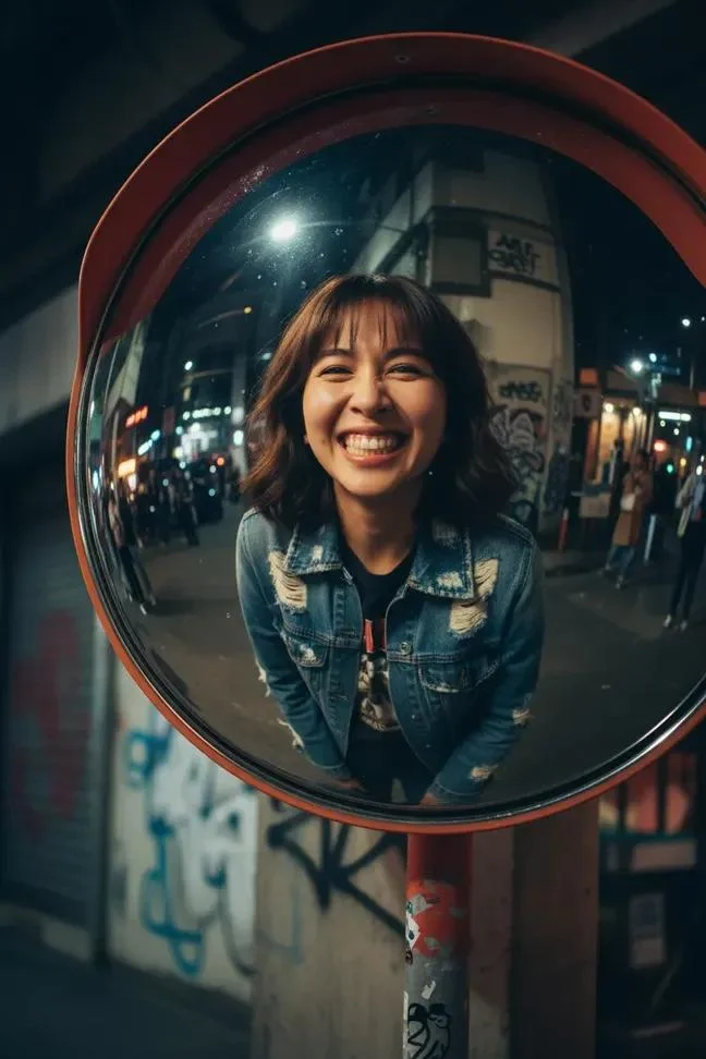 Neon Reflections: Joy in the City