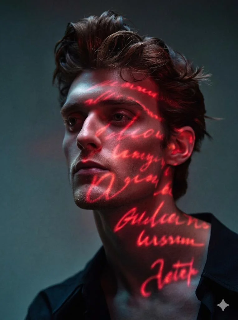 Neon Script in the Shadows