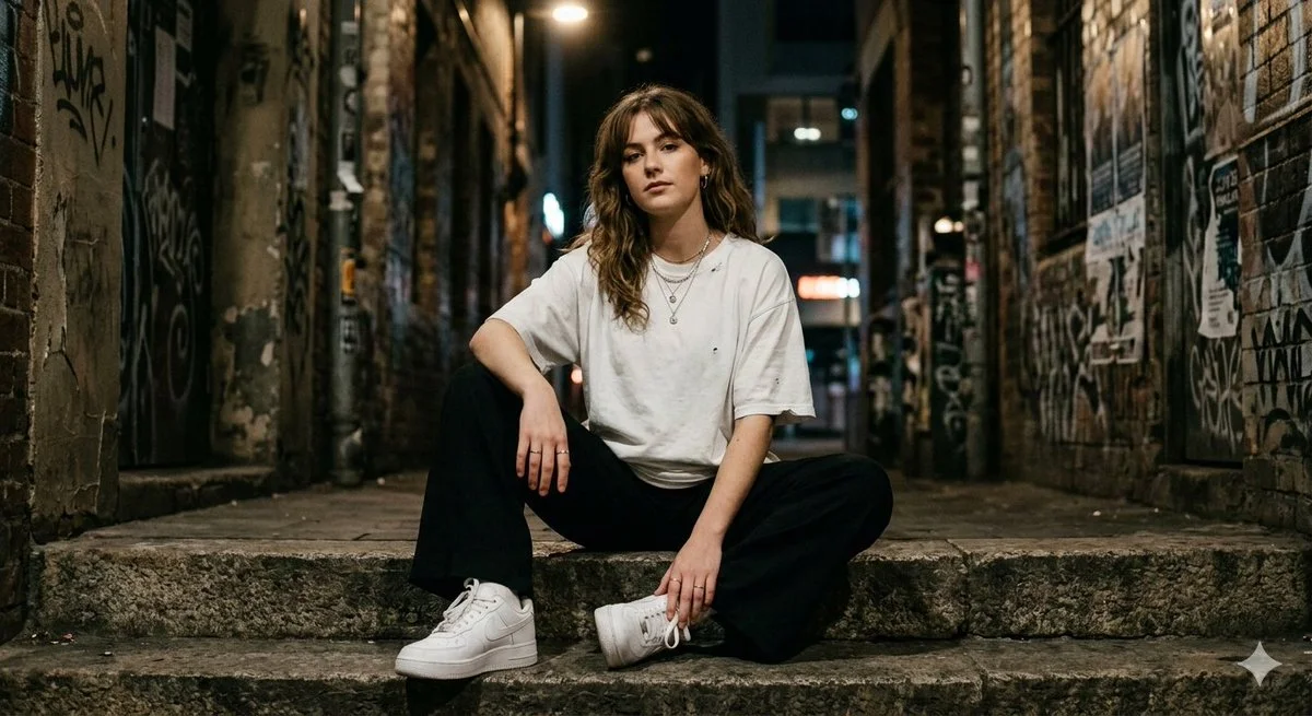 Neon Shadows: Night in the Alley