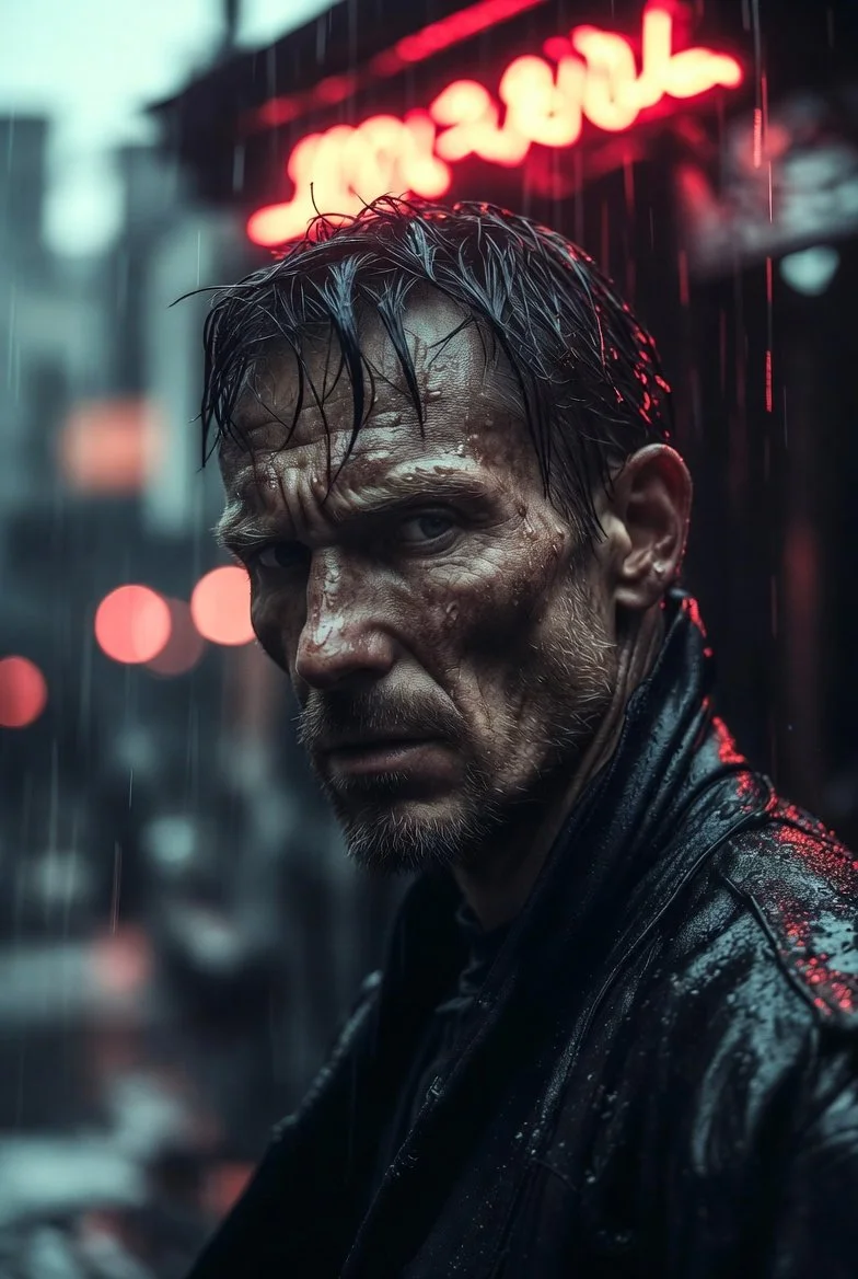 Neon Shadows: The Face of Urban Grit