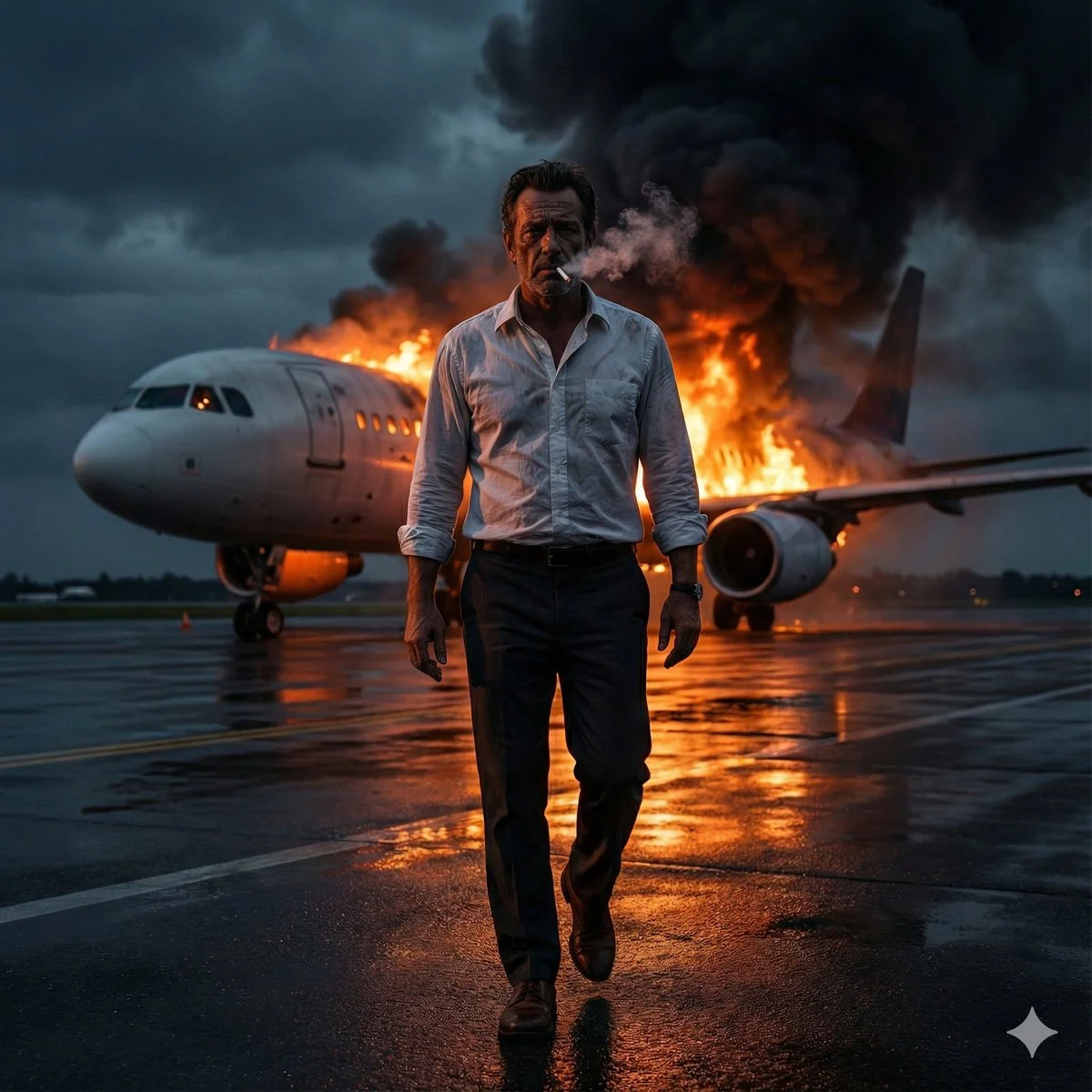 Nightfall Inferno: A Gritty Airport Encounter