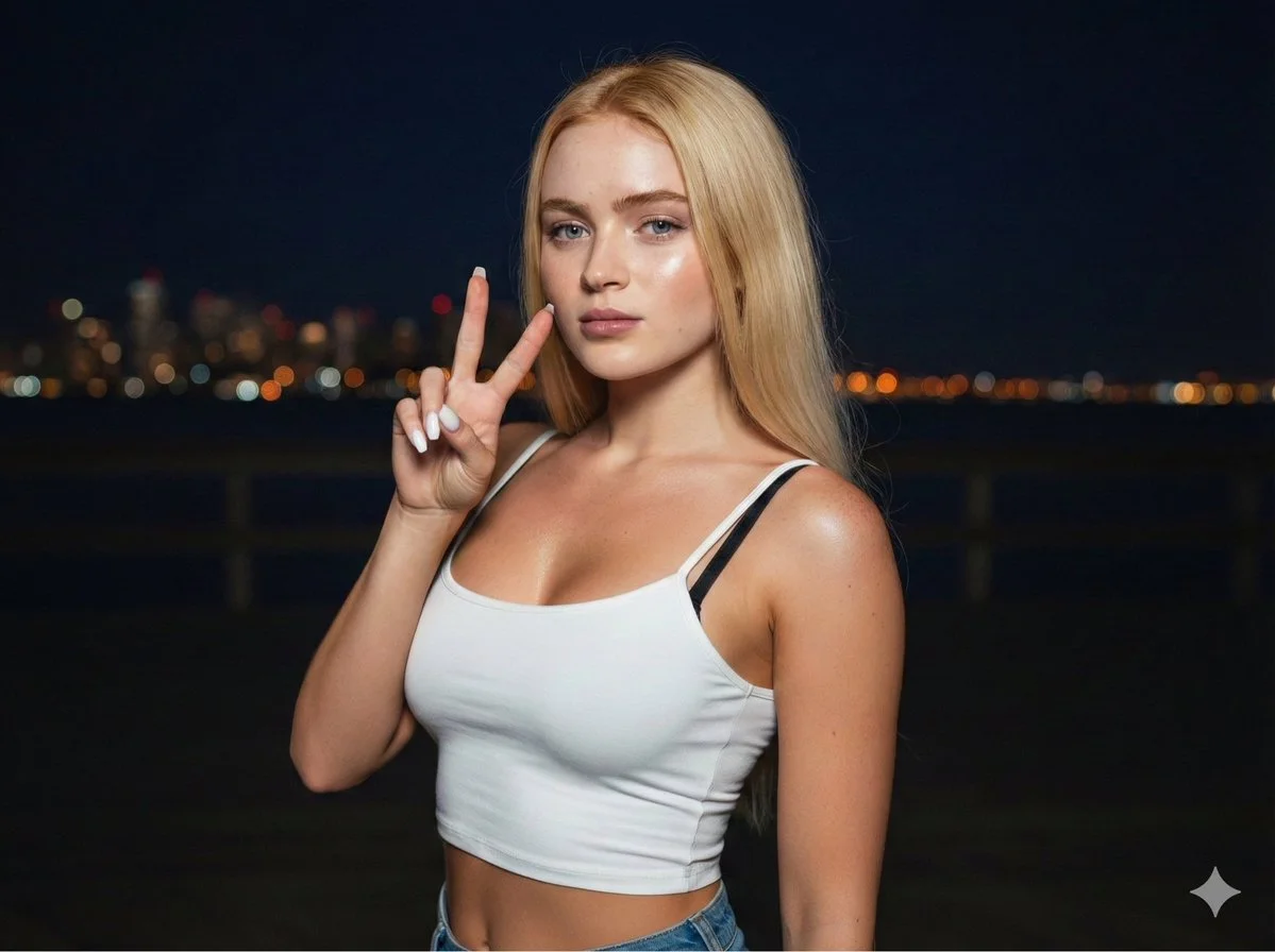 Nighttime Glam: A Flashy Snapshot of Confidence