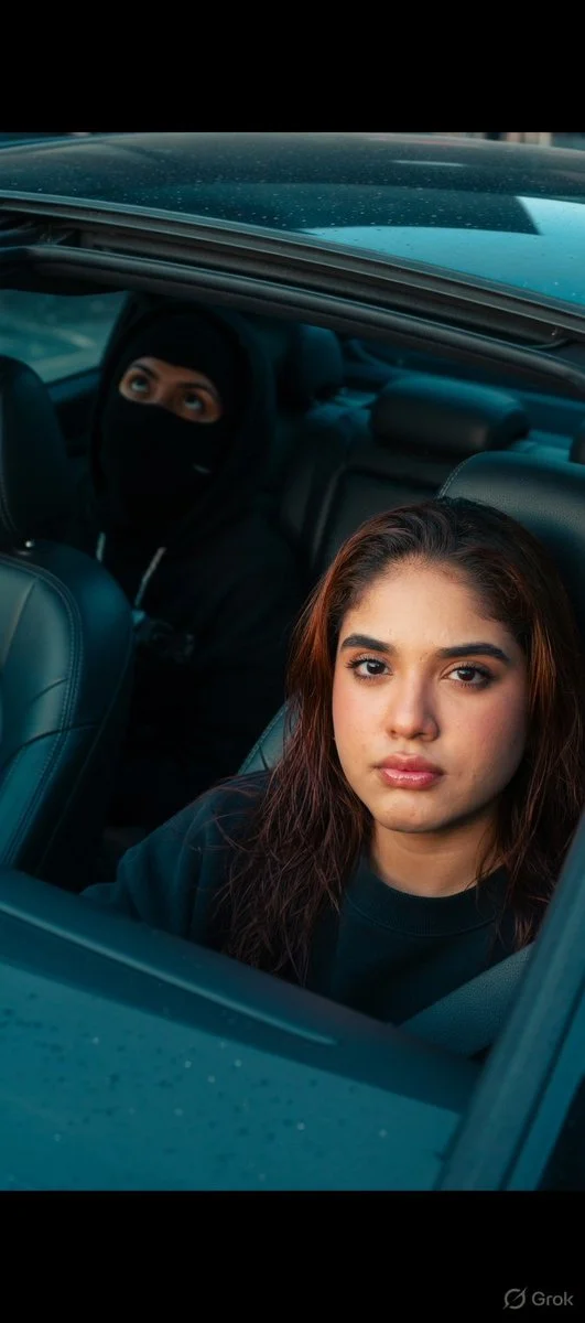 Nighttime Glance Through the Sunroof: A Cinematic Urban Portrait