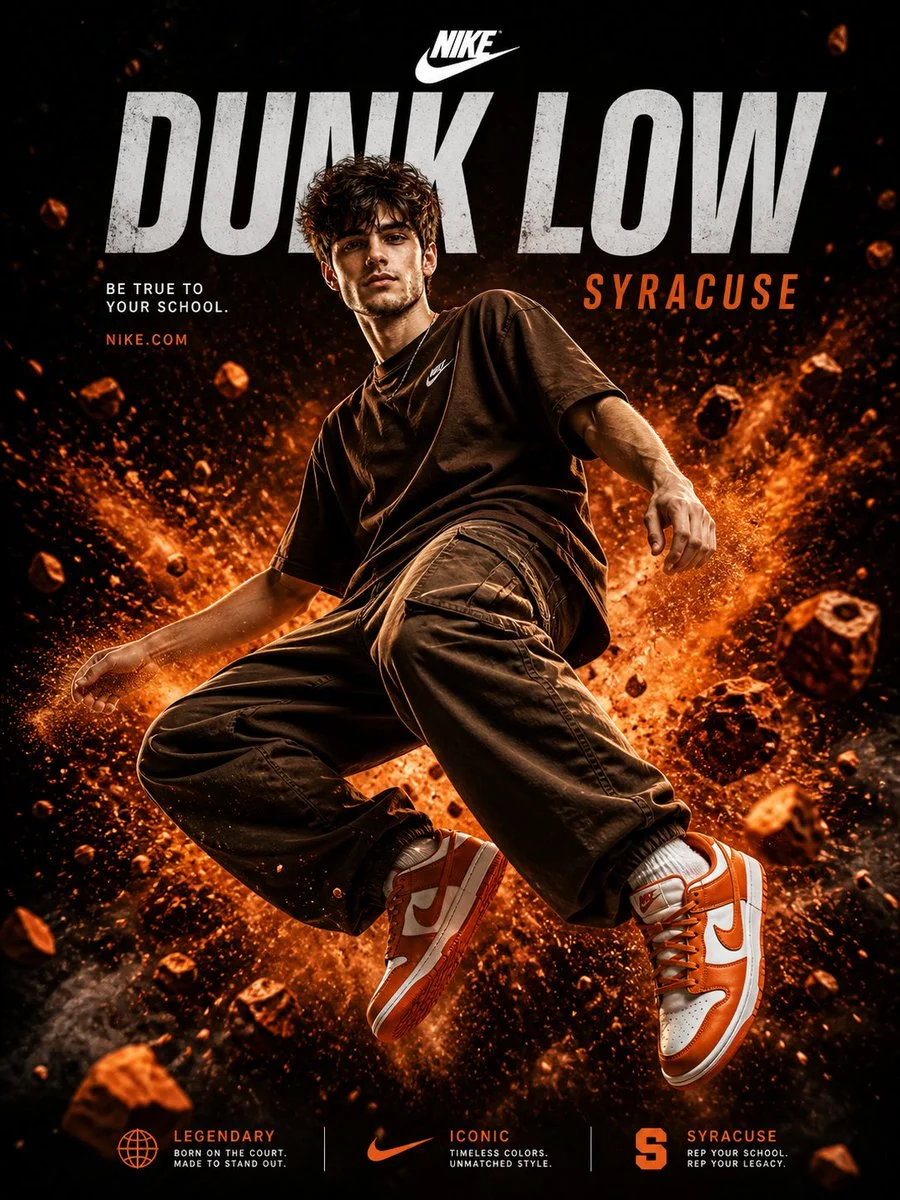 Nike Dunk Low Syracuse: Dynamic Power in Motion