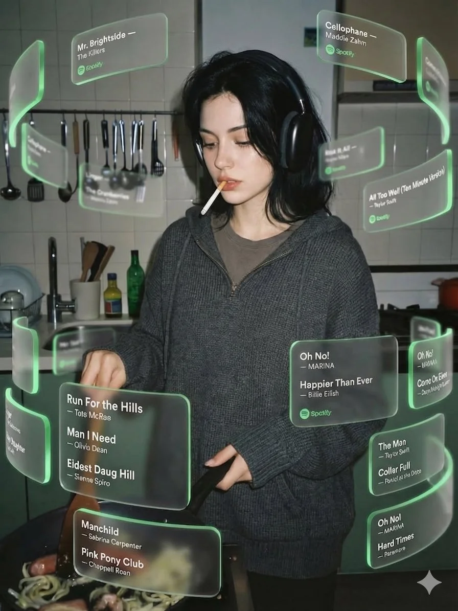 Nocturnal Chef Curates a Digital Music Feast in a Holographic Kitchen