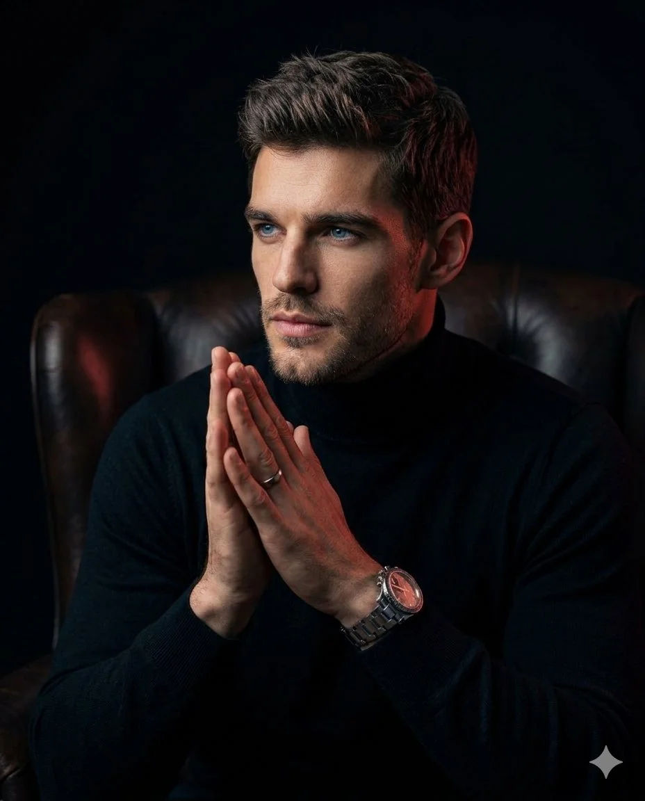 Noir Portrait with Sculpted Light and Silent Tension