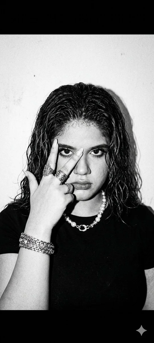 Noir Rebellion: High-Contrast Portrait of Defiant Youth