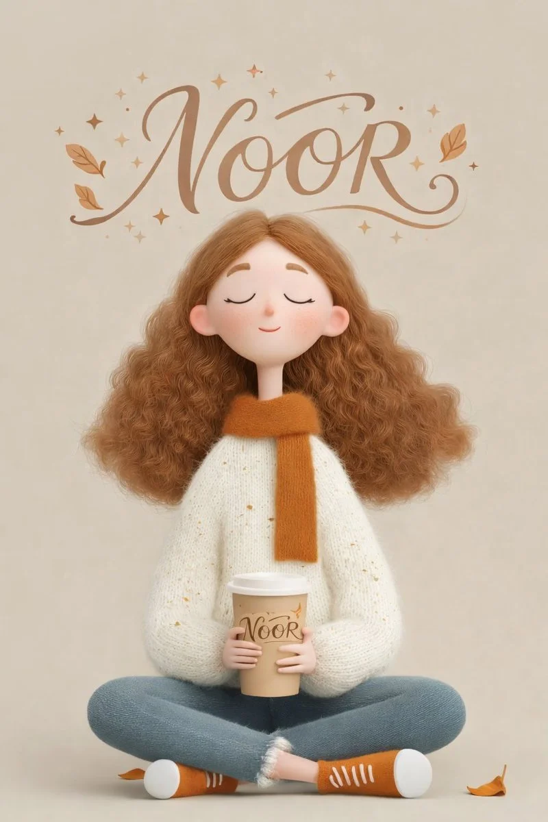 NOOR: Whimsical Ginger-Haired Cartoon in Pixar-Inspired Render