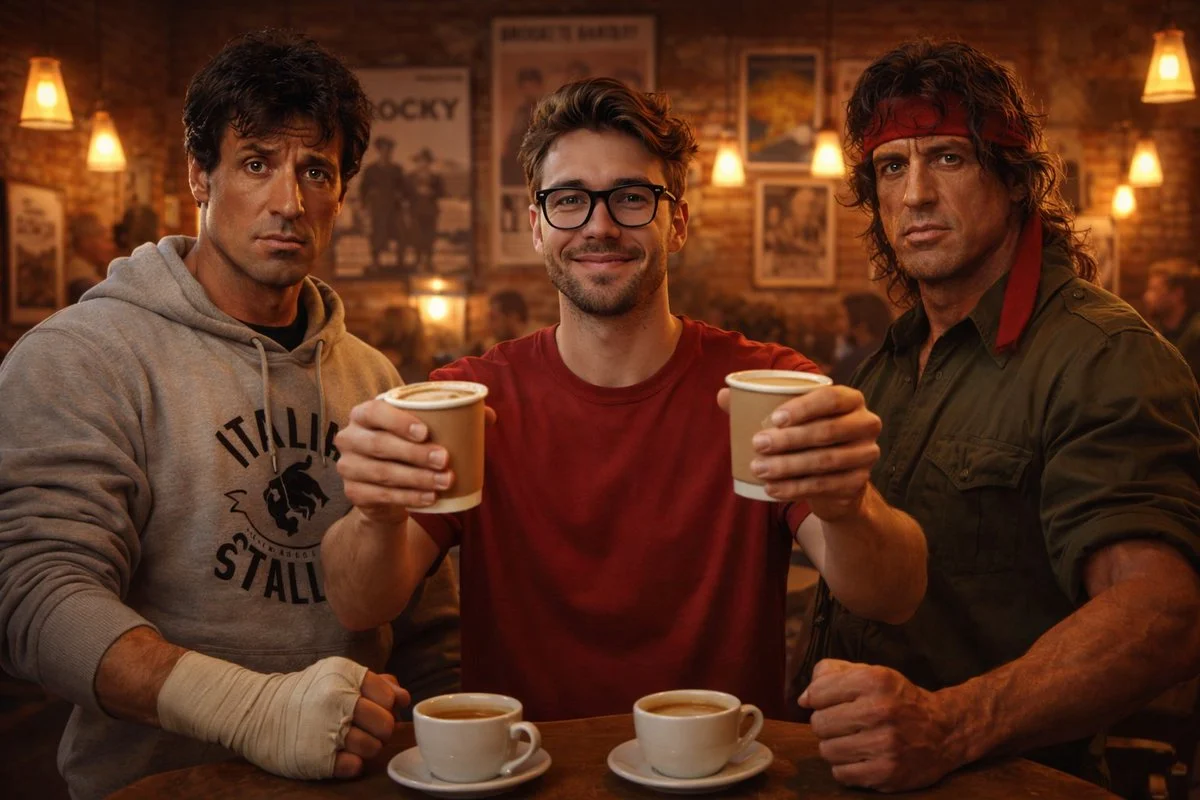 Nostalgic Conviviality: Personal Portrait Amidst 80s Movie Icons