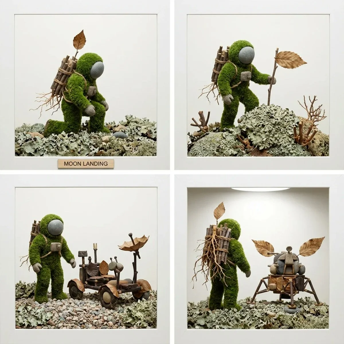 Organic Echoes of Apollo: A Nature-Inspired Moon Landing