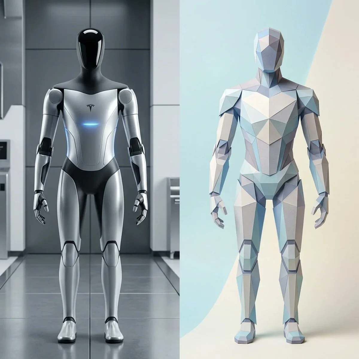 Origami Tesla Optimus: Geometric Paper Robotics