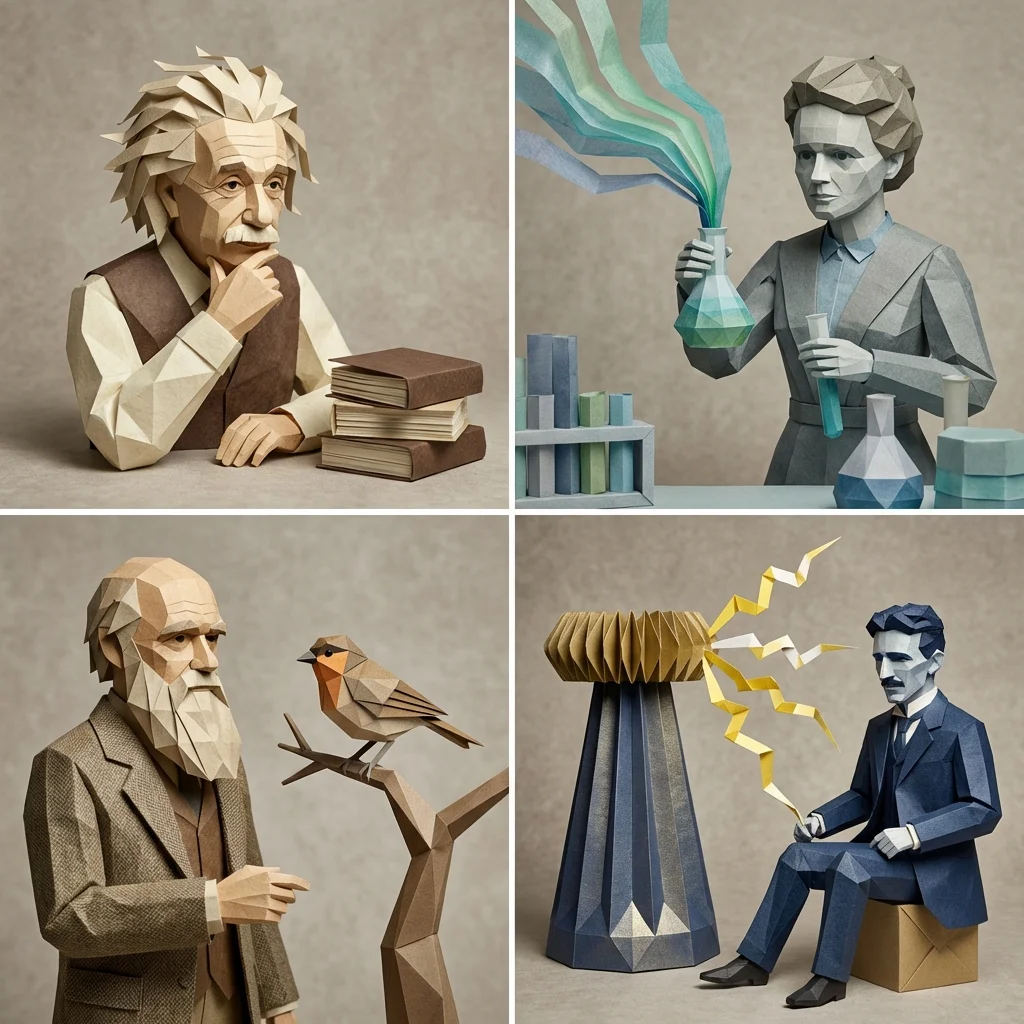 Origami Tribute to Scientific Legends