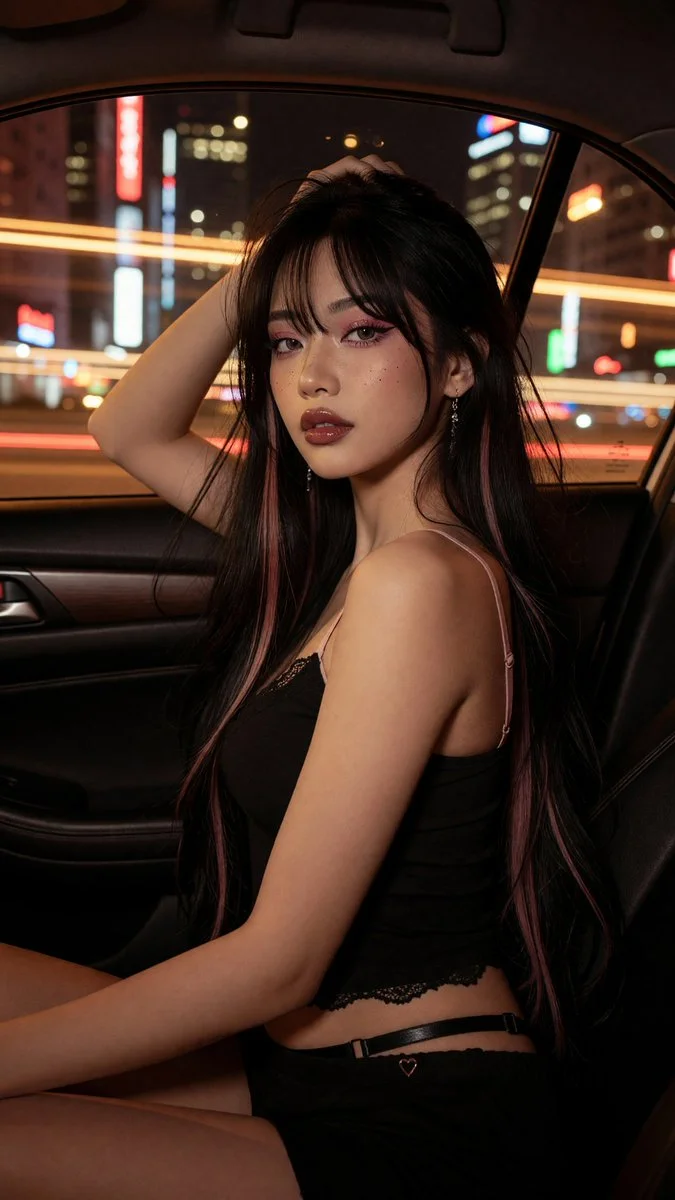 Over-the-shoulder glance captures motion and mystery at night